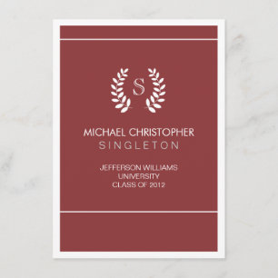 University Red & White Graduation Announcement