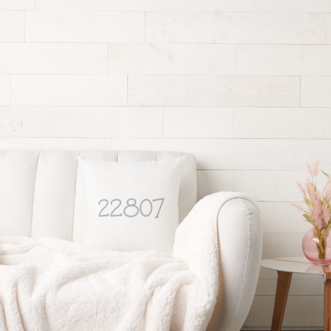 University Silver Blue Zip Code Custom Cushion (Couch)