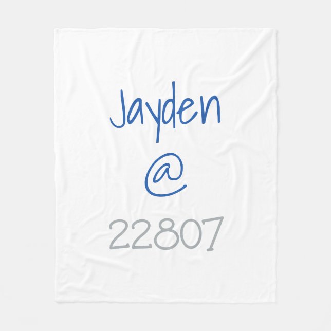 University Silver Blue Zip Code Custom Fleece Blanket (Front)