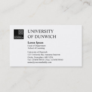 University Style - Black and White Business Card
