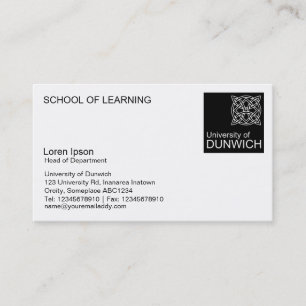 University Style - Black Business Card