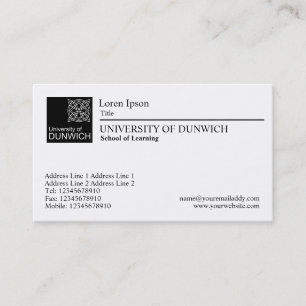 University Style - Black Rule Business Card