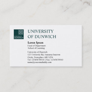 University Style - Dark Green Business Card