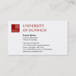 University Style - Maroon Business Card