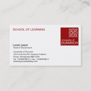 University Style - Maroon Business Card