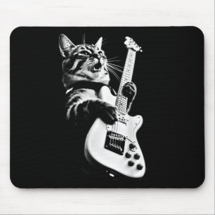 Unknown Designer Rock Cat Playing Guitar - Funny G Mouse Mat