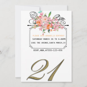 Unknown floral birthday invitation
