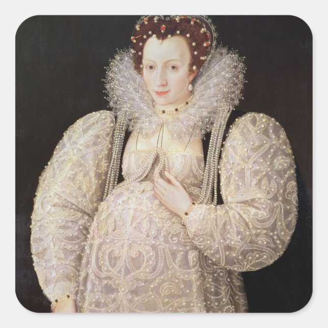Unknown Lady, c.1595-1600 Square Sticker (Front)