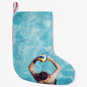 Unknown person playing beach volleyball small christmas stocking