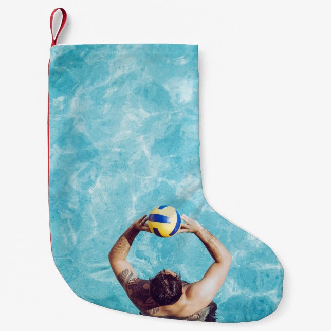 Unknown person playing beach volleyball small christmas stocking (Front)