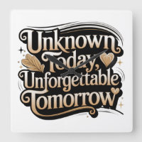 Unknown Today, Unforgettable Tomorrow