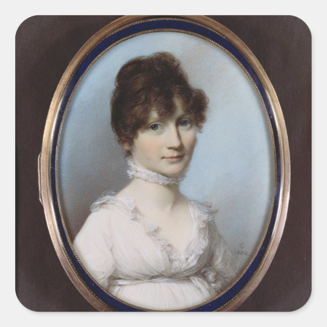 Unknown woman square sticker (Front)