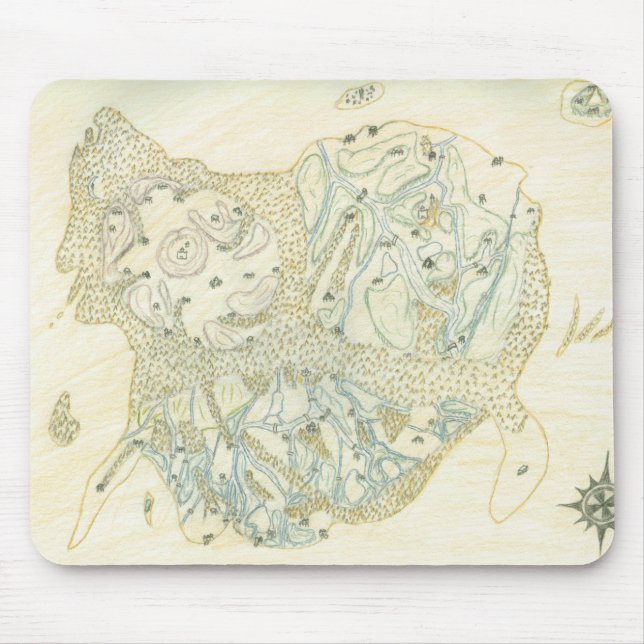 Unlabeled Map of Trino Mouse Mat (Front)