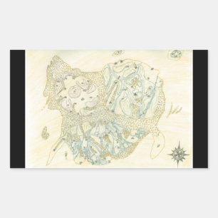 Unlabled Map of Trino Rectangular Sticker