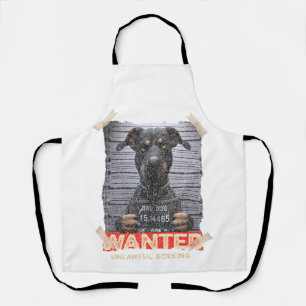 Unlawful Barking: The Doberman's Stern Warning Apron