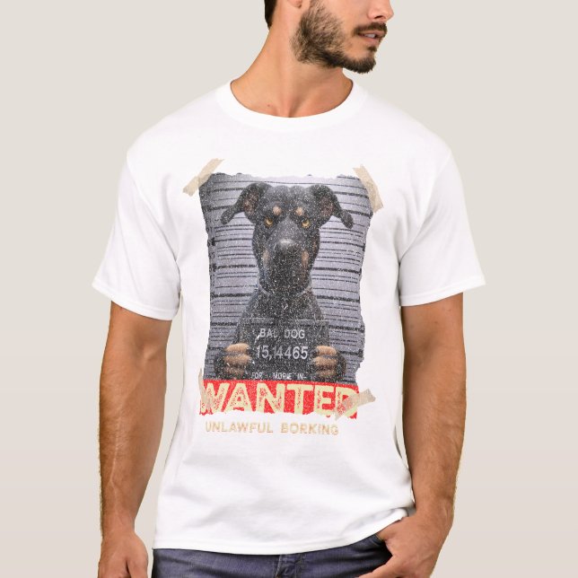 Unlawful Barking: The Doberman's Stern Warning T-Shirt (Front)