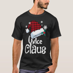 Unlce Claus Santa Hat Buffalo Plaid Red Christmas T-Shirt