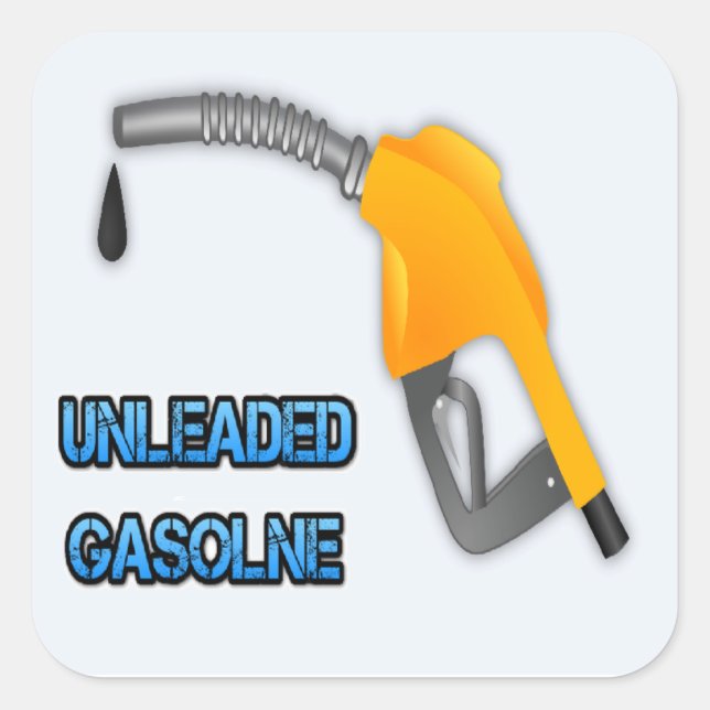 Unleaded Gasoline Square Sticker (Front)