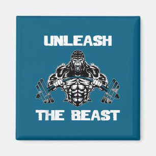 Unleahe Gorilla Bodybuilding Motivational Gift Magnet