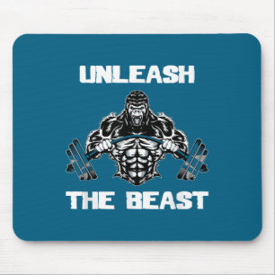 Unleahe Gorilla Bodybuilding Motivational Gift  Mouse Mat