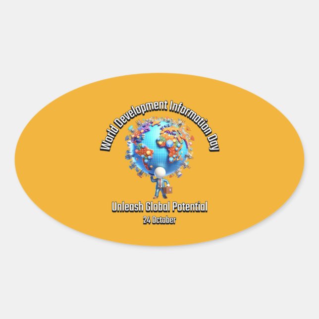 Unleash Global Potential. 24 October Oval Sticker (Front)