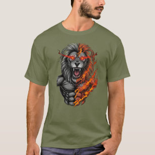 Unleash the Beast: Fury of the Fire Lion T-Shirt
