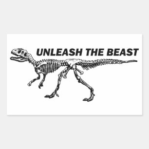 Unleash the beast illustration rectangular sticker