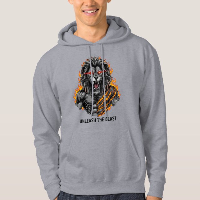 Unleash the Beast: The Legend of the Warrior Lion Hoodie (Front)
