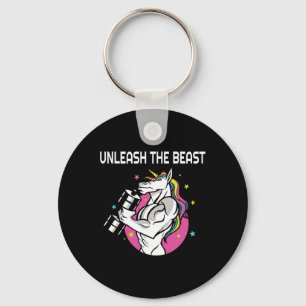 Unleash The Beast - Unicorn Gym Rat Magic Sparkle  Key Ring