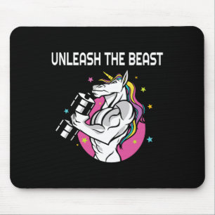 Unleash The Beast - Unicorn Gym Rat Magic Sparkle Mouse Mat
