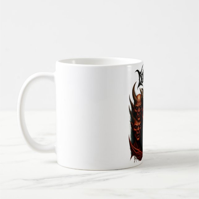 Unleash the Chaos - Death Metal Demon Army Tee" Coffee Mug (Left)