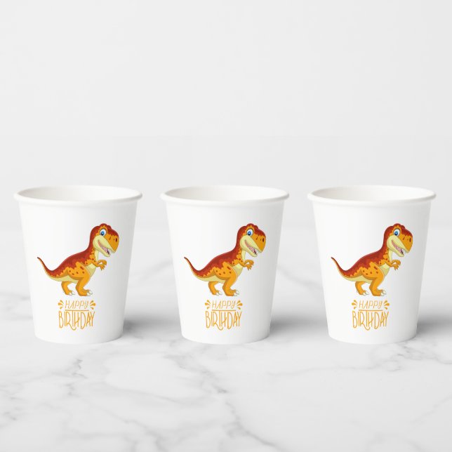 Unleash the Fun Kid's Dino Gold Paper Cups (Multi)