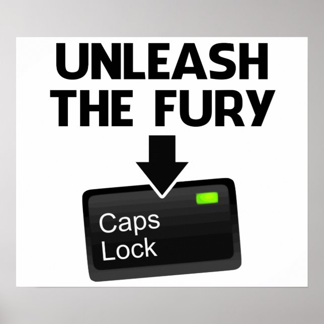 Unleash the Fury Caps Lock Poster (Front)