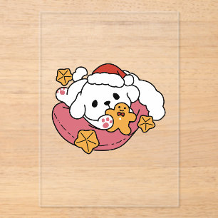 Unleash the Holiday Cheer – Cute Dog Christmas Acrylic Invitations