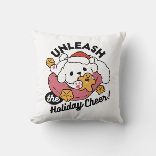 Unleash the Holiday Cheer – Cute Dog Christmas Cushion