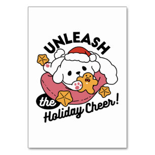 Unleash the Holiday Cheer – Cute Dog Christmas Table Number