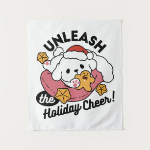 Unleash the Holiday Cheer – Cute Dog Christmas Tapestry