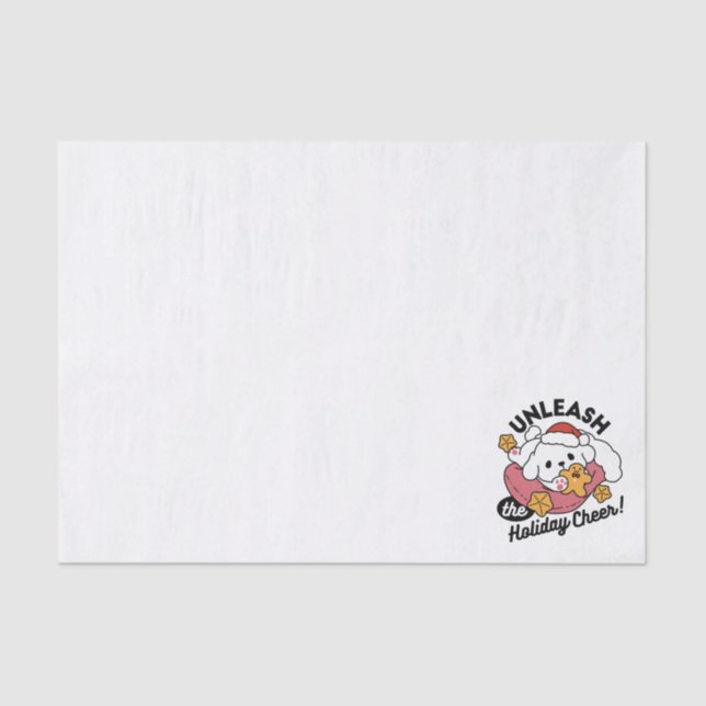 Unleash the Holiday Cheer – Cute Dog Christmas Tissue Paper (Front)