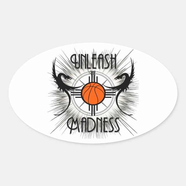 Unleash The Madness Dragons Light Oval Sticker (Front)