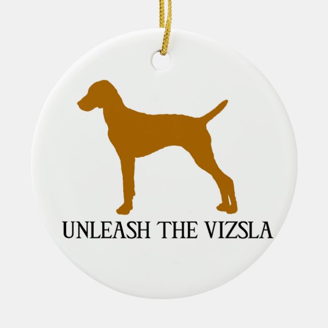 UNLEASH THE VIZSLA CERAMIC TREE DECORATION (Front)
