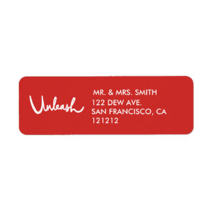Unleash   Witty Hand Lettered Return Address