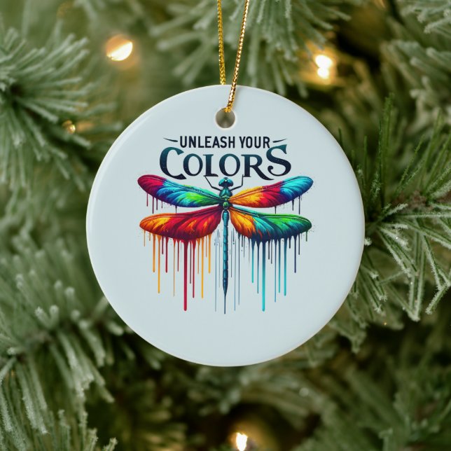 Unleash Your Colours - Artistic Dragonfly Ceramic Tree Decoration (Tree)