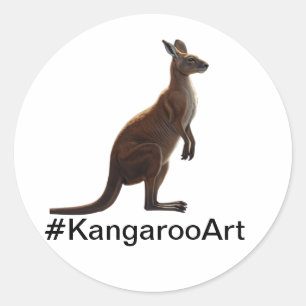🎨 Unleash Your Creativity With Kangaroo Art Classic Round Sticker
