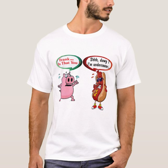 Unleash Your Inner Comedian | Men's Hot Dog Humour T-Shirt (Front)
