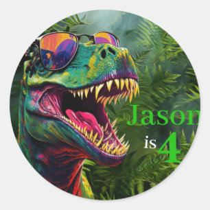 Unleash Your Inner Dinosaur Lover with Cool TRex  Classic Round Sticker