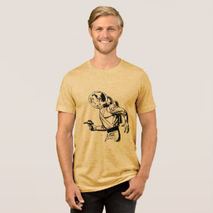 Unleash Your Inner Hero - Retro Comic Ray Gun Man Tri-Blend Shirt