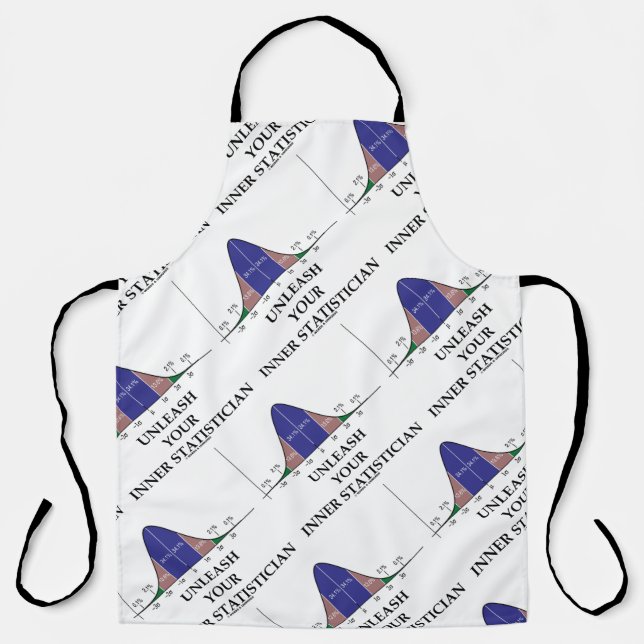 Unleash Your Inner Statistician Bell Curve Humour Apron (Front)