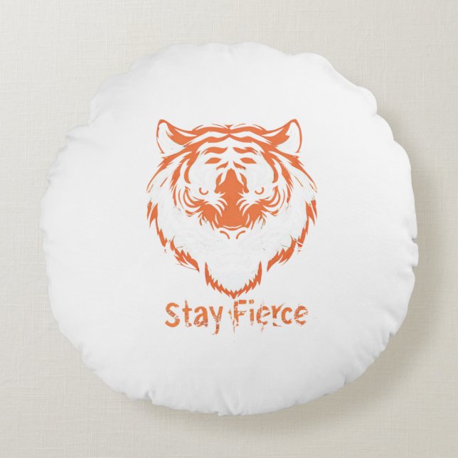 Unleash Your InnerTiger with Our Fierce Collection Round Cushion (Front)