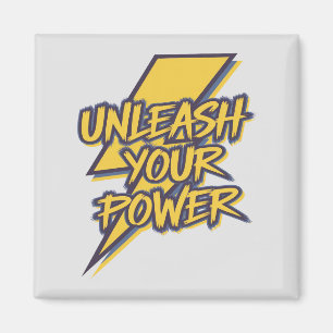 Unleash Your Power Motivational Lightning Bolt Magnet
