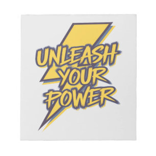 Unleash Your Power Motivational Lightning Bolt Notepad